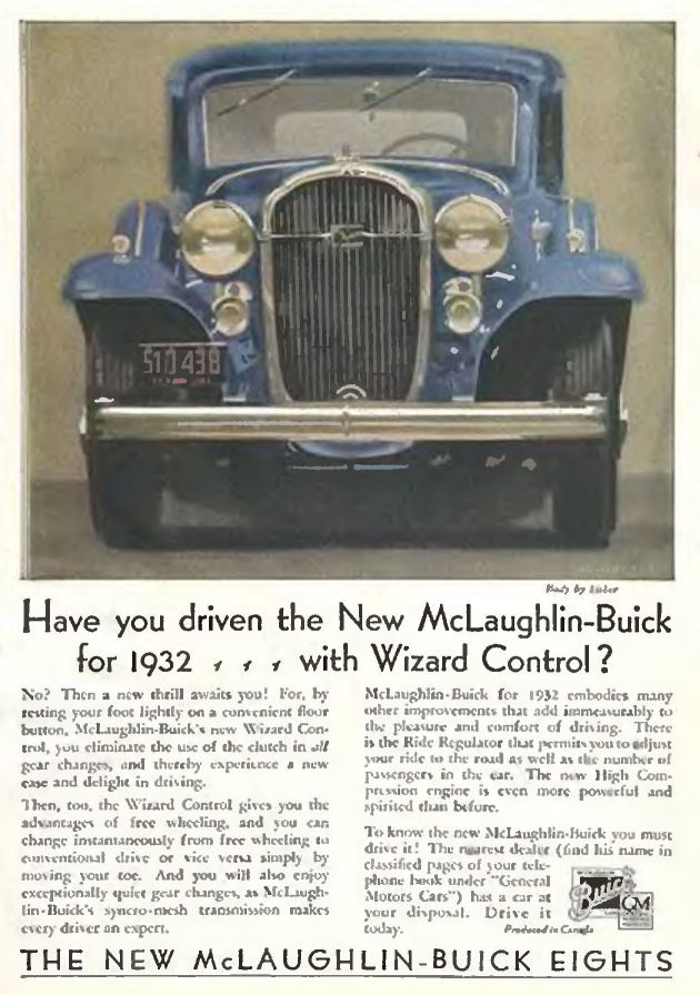 1932 Buick Canada - The McLaughlin Buick Eights